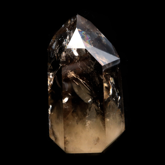 シトリン 非加熱 ポリッシュ ポイント 虹入り 六角柱 黄水晶