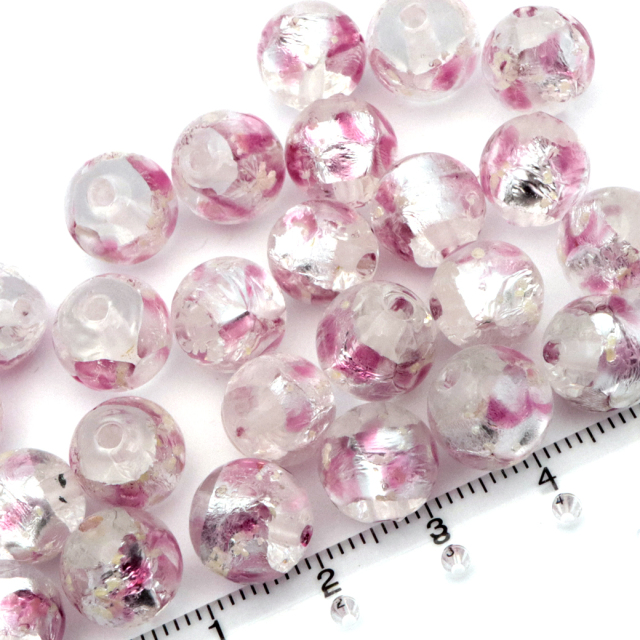 ホタルガラス 光る クリア ピンク ビーズ 粒売り 1粒 10mm 透明 桃色 蓄光 夜光 とんぼ玉 ほたる 蛍 トンボ玉