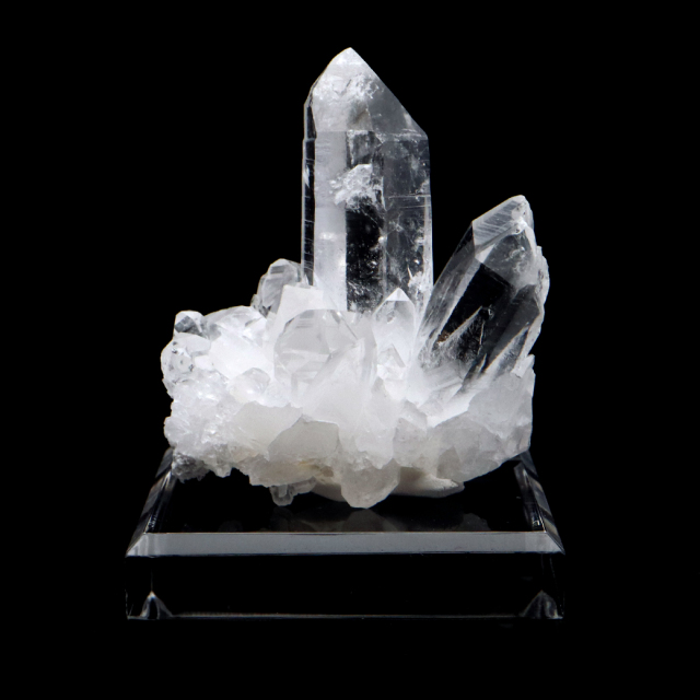 天然 水晶 クラスター 47g 台付き 中国 貴州省産 原石 天然石 1点物