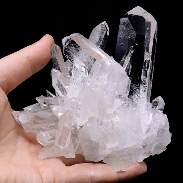 天然 水晶 クラスター 536g ブラジル ゼッカ産 透明感が美しい ゼッカクォーツ 原石 天然石 1点物 パワーストーン
