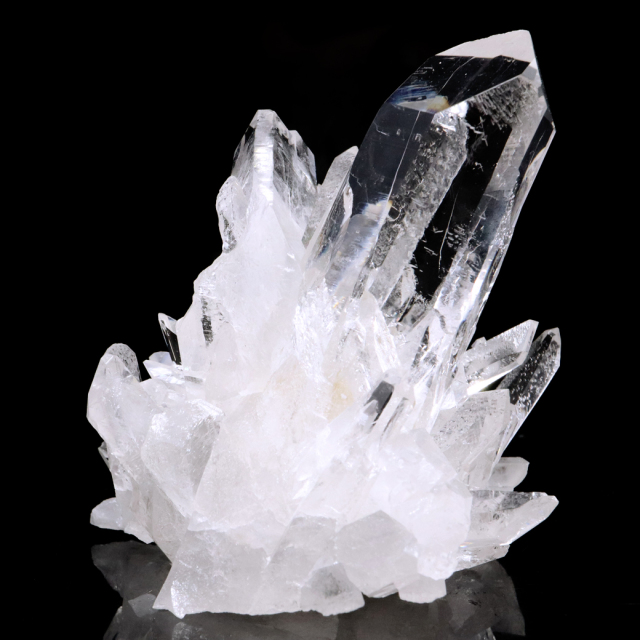 天然 水晶 クラスター 536g ブラジル ゼッカ産 透明感が美しい ゼッカクォーツ 原石 天然石 1点物 パワーストーン
