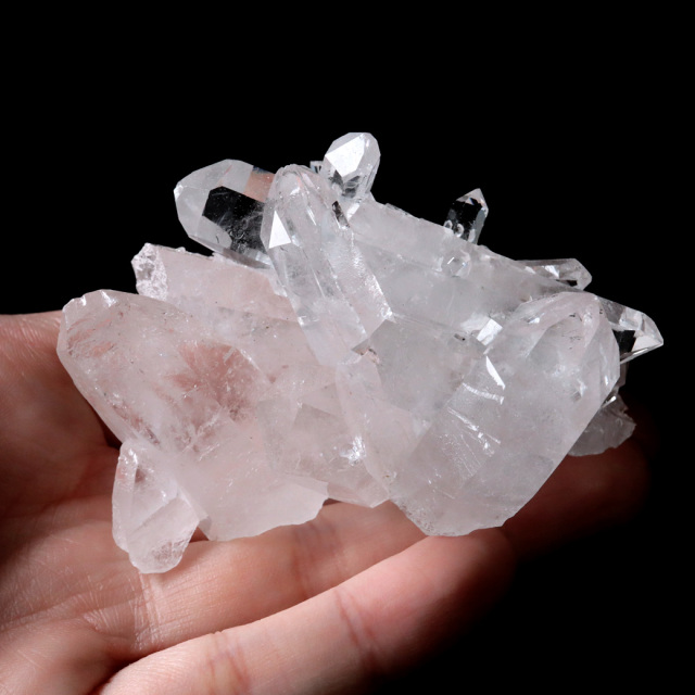 天然 水晶 クラスター 119g ブラジル ゼッカ産  双剣 ダブルポイント 虹入り ゼッカクォーツ 天然石 1点物 パワーストーン 