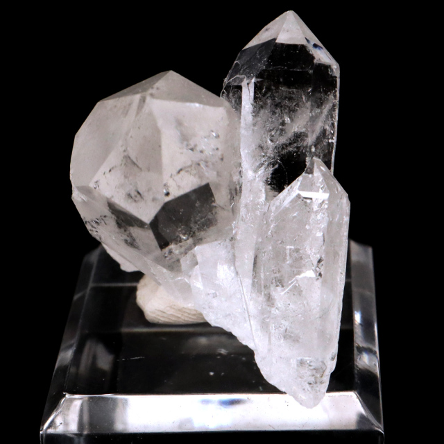 天然 水晶 クラスター ミニ 34g 台座付き ブラジル ゼッカ産 透明感が