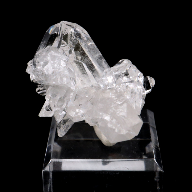 天然 水晶 クラスター ミニ 35g 台座付き ブラジル ゼッカ産 透明感が