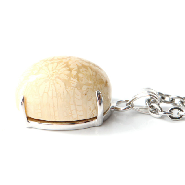 レッドフォシルコーラル ピアス&ペンダントトップ セット silver925