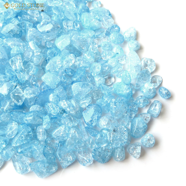 クラック 水晶 爆裂水晶 ブルー 1kg まとめ売り お得 水色 青色 カラー 飾り石 業務用 さざれ石 本物 ネイルパーツ 材料 レジンパーツ