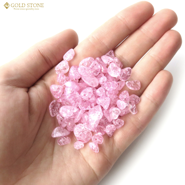 クラック 水晶 爆裂水晶 ピンク 1kg まとめ売り お得 桃色 カラー 飾り石 業務用 さざれ石 本物 ネイルパーツ 材料 レジンパーツ