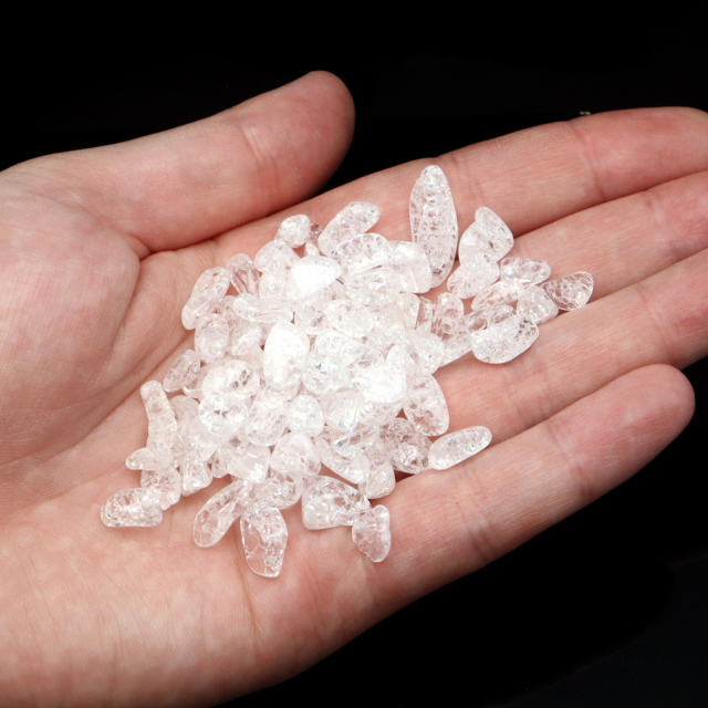 クラック 水晶 爆裂水晶 ホワイト 1kg まとめ売り お得 白色 カラー 飾り石 業務用 さざれ石 本物 ネイルパーツ 材料 レジンパーツ