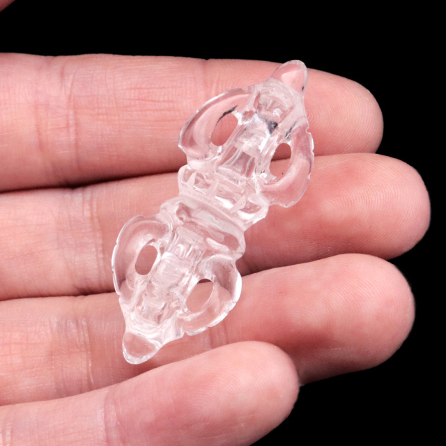 水晶 五鈷杵 クリスタル クォーツ 天然石 パワーストーン 1個売り 風水 開運 ごこしょ crystal 密教法具 お守り チベット 縁起物