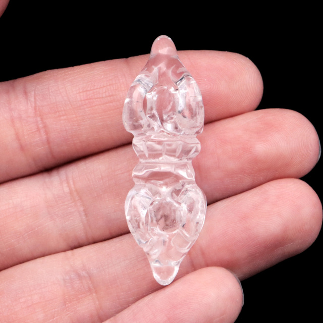 水晶 五鈷杵 クリスタル クォーツ 天然石 パワーストーン 1個売り 風水 開運 ごこしょ crystal 密教法具 お守り チベット 縁起物