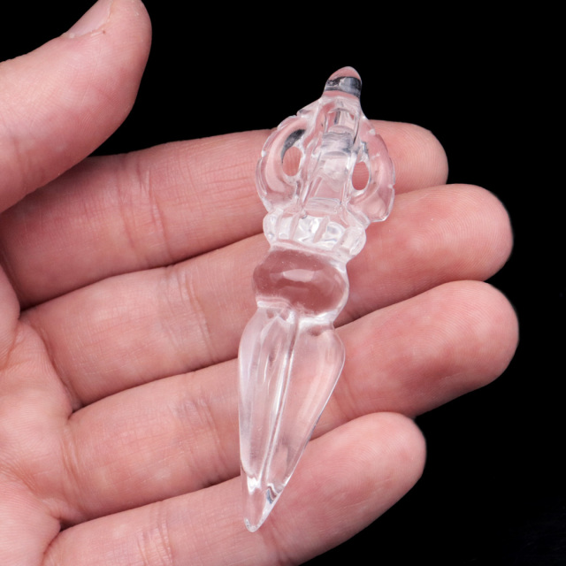 水晶 プルパ 独鈷杵 クリスタル クォーツ 天然石 パワーストーン 1個売り 風水 開運 とっこしょ チベット 密教法具 crystal お守り