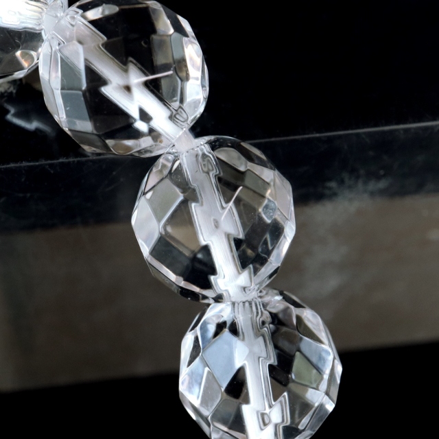 64面カット 水晶 ブレスレット 10mm パワーストーン 天然石 レディース メンズ 4月 誕生石 数珠 アクセサリー