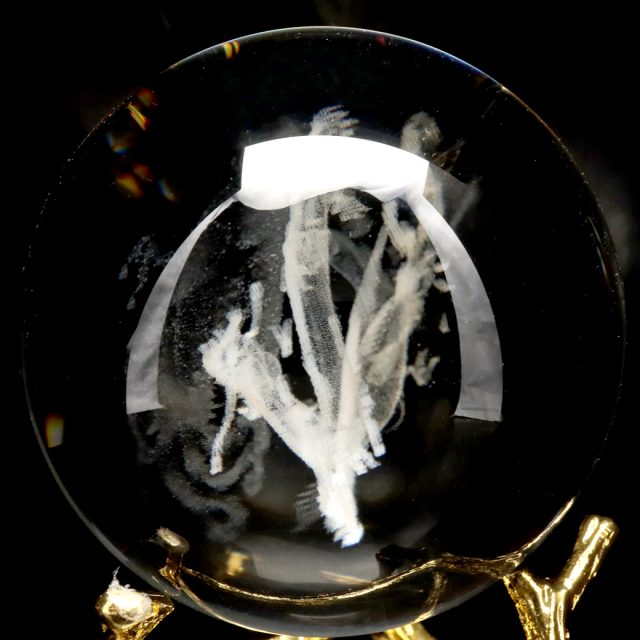 龍 龍鳳 クリスタルボール 約80mm 龍神 ドラゴンボール 干支 辰 置き物  