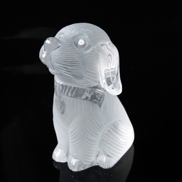 天然 水晶 犬 彫刻 置き物ドッグ ペア 天然石 オブジェ パワーストーン インテリア おしゃれ