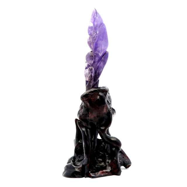 アメジスト 手彫り 龍 置物 台座付き 245g 紫水晶 風水 2月 誕生石 Amethyst Dragon 1点 彫刻