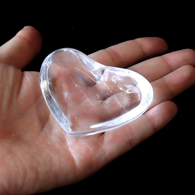 水晶 お皿 浄化皿 受け皿 ハート型 83g プレート クリスタルクォーツ