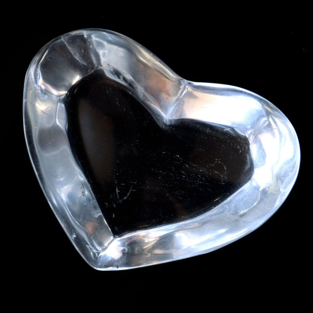 水晶 お皿 浄化皿 受け皿 ハート型 プレート クリスタルクォーツ ブラジル産 癒し ヒーリング 浄化 天然石 パワーストーン