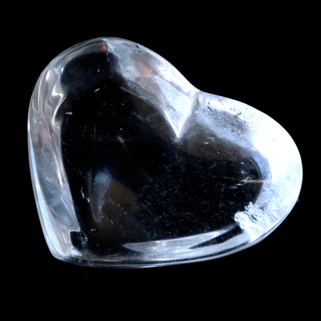 水晶 お皿 浄化皿 受け皿 ハート型 プレート クリスタルクォーツ ブラジル産 癒し ヒーリング 浄化 天然石 パワーストーン