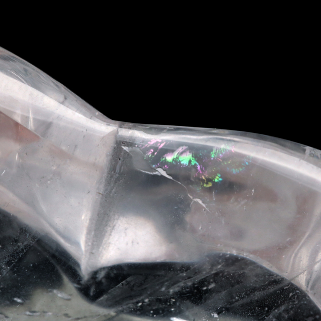 水晶 お皿 虹入り 浄化皿 受け皿 ハート型 210g プレート クリスタルクォーツ ブラジル産 癒し ヒーリング 浄化 天然石