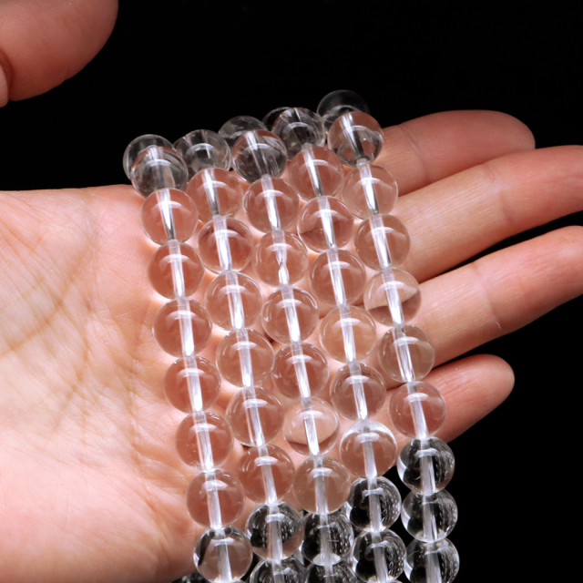 水晶 一連 ビーズ 10mm AAA 透明 クリスタルクォーツ 長さ38cm前後 アクセサリー パーツ ハンドメイド 手作り