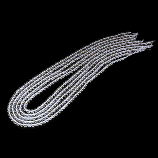 水晶 一連 ビーズ 4mm AAA 透明 クリスタルクォーツ 長さ38cm前後 アクセサリー パーツ ハンドメイド 手作り