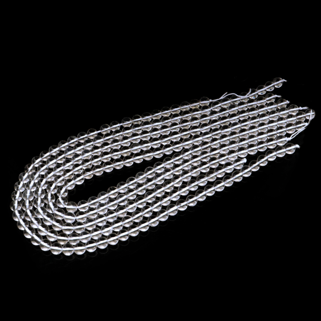 水晶 一連 ビーズ 8mm AAA 透明 クリスタルクォーツ 長さ38cm前後 アクセサリー パーツ ハンドメイド 手作り