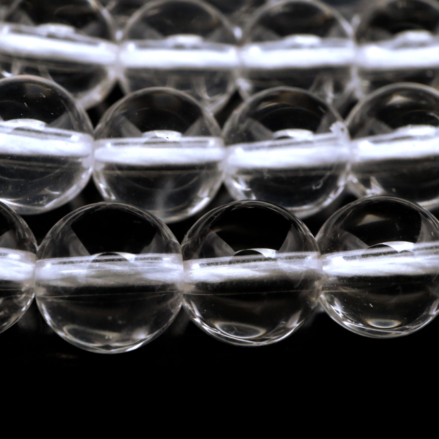 水晶 一連 ビーズ 8mm AAA 透明 クリスタルクォーツ 長さ38cm前後 アクセサリー パーツ ハンドメイド 手作り