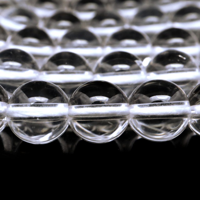 水晶 一連 ビーズ 8mm AAA 透明 クリスタルクォーツ 長さ38cm前後 アクセサリー パーツ ハンドメイド 手作り