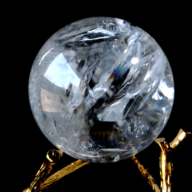 レムリアンシード 水晶 丸玉 台座付き 1点もの AAA 虹入り レインボー 天然石 ブラジル バイーア州産 証明書付き ヒーリング