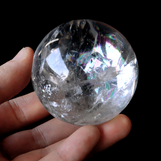 レムリアンシード 水晶 丸玉 台座付き 1点もの AAA 虹入り レインボー 天然石 ブラジル バイーア州産 証明書付き ヒーリング