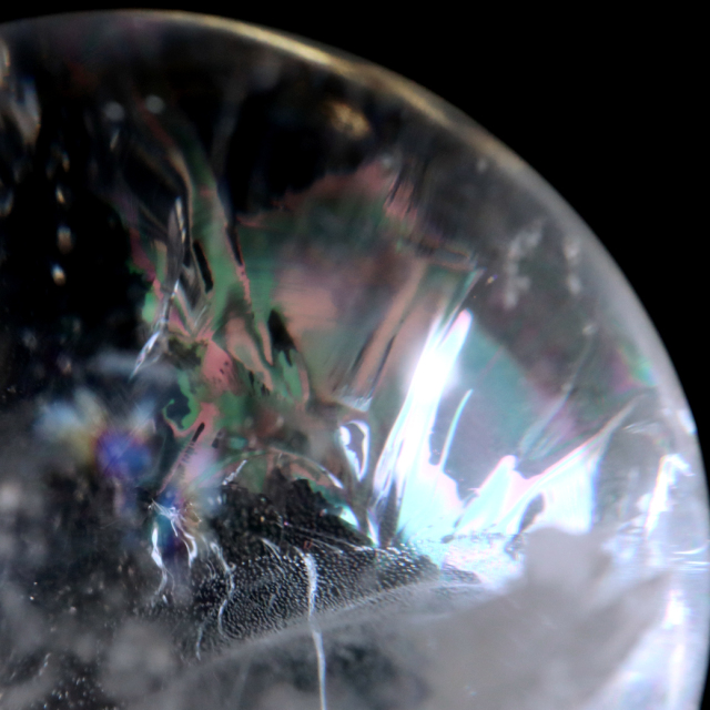 レムリアンシード 水晶 丸玉 台座付き 1点もの AAA 虹入り レインボー 天然石 ブラジル バイーア州産 証明書付き ヒーリング