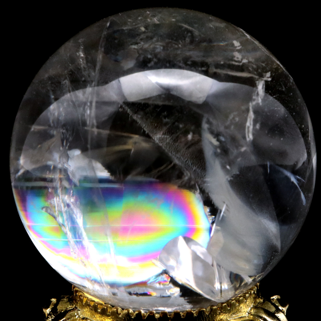 レムリアンシード 水晶 丸玉 台座付き 直径44.8mm 1点もの AAAAA