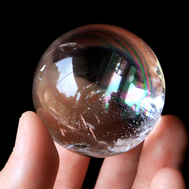 レムリアンシード 水晶 丸玉 台座付き 1点もの AAAAA 虹入り レインボー 天然石 ブラジル バイーア州産 証明書付き ヒーリング
