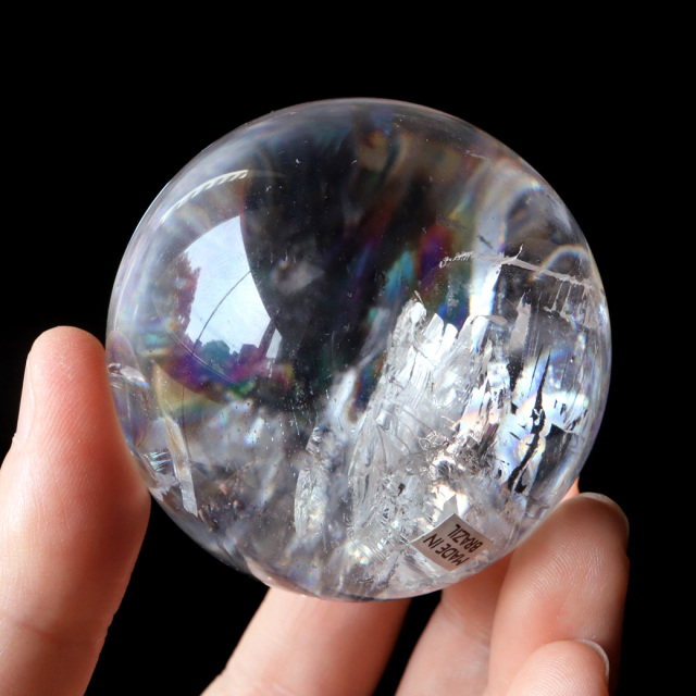 レムリアンシード 水晶 丸玉 台座付き 1点もの AAAAA 虹入り レインボー 天然石 ブラジル バイーア州産 証明書付き ヒーリング