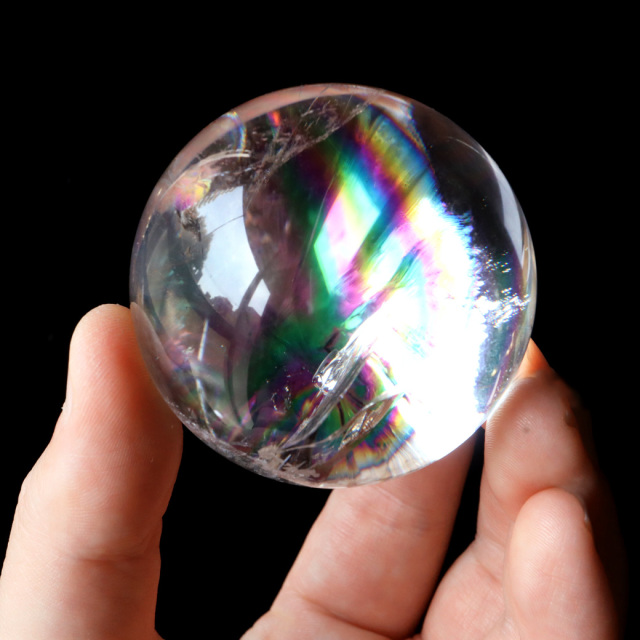 レムリアンシード 水晶 丸玉 台座付き 1点もの AAAAA 虹入り レインボー 天然石 ブラジル バイーア州産 証明書付き ヒーリング