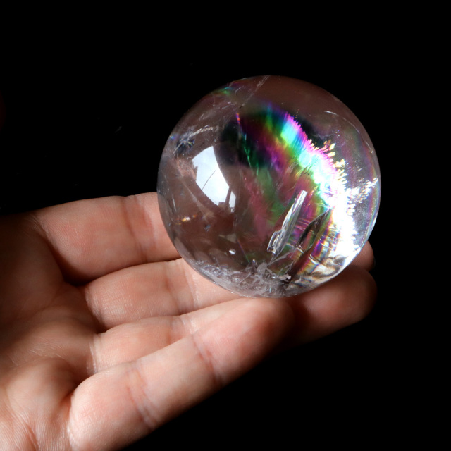 レムリアンシード 水晶 丸玉 台座付き 1点もの AAAAA 虹入り レインボー 天然石 ブラジル バイーア州産 証明書付き ヒーリング