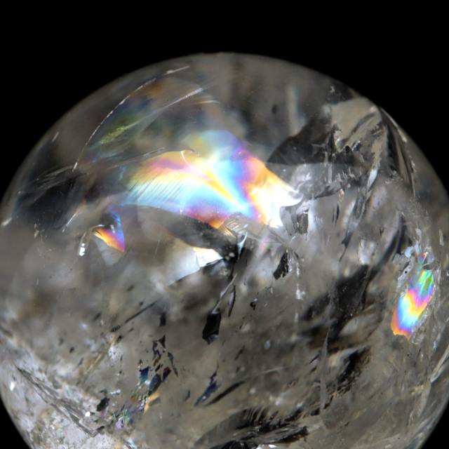 レムリアンシード 水晶 丸玉 台座付き ブラジル バイーア州 アレグレ産 1点もの 虹入り レインボー 天然石 証明書付き ヒーリング
