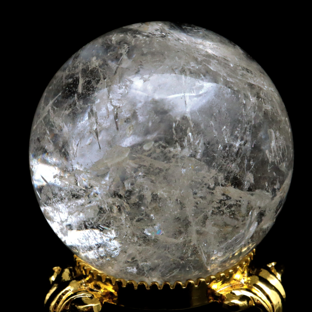 レムリアンシード 水晶 丸玉 台座付き ブラジル バイーア州 アレグレ産 1点もの 虹入り レインボー 天然石 証明書付き ヒーリング