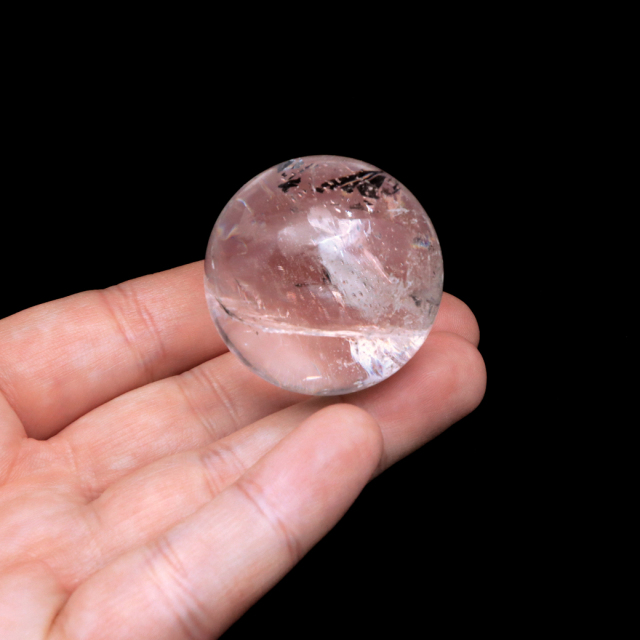 レムリアンシード 水晶 丸玉 台座付き ブラジル バイーア州 アレグレ産 1点もの 虹入り レインボー 天然石 証明書付き ヒーリング