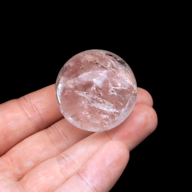 レムリアンシード 水晶 丸玉 台座付き ブラジル バイーア州 アレグレ産 1点もの 虹入り レインボー 天然石 証明書付き ヒーリング