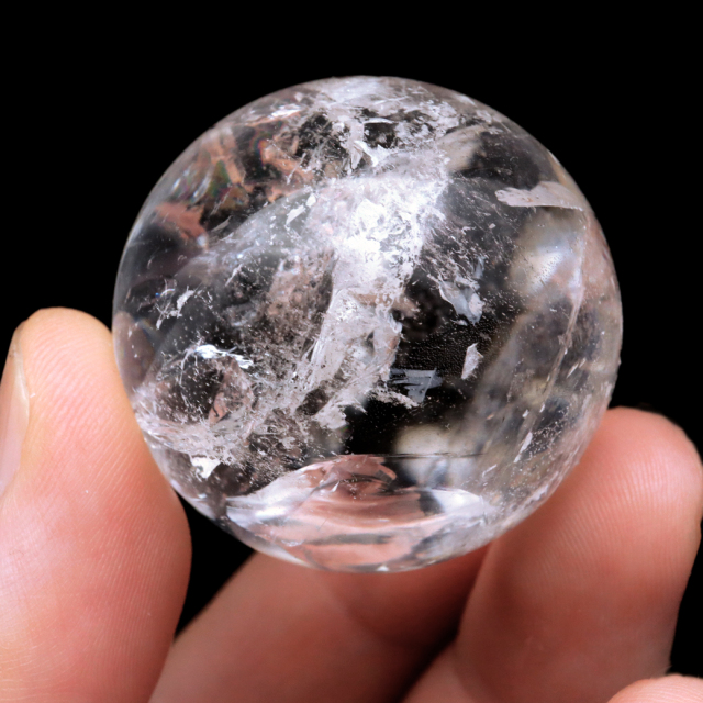 レムリアンシード 水晶 丸玉 台座付き ブラジル バイーア州 アレグレ産 1点もの 虹入り レインボー 天然石 証明書付き ヒーリング