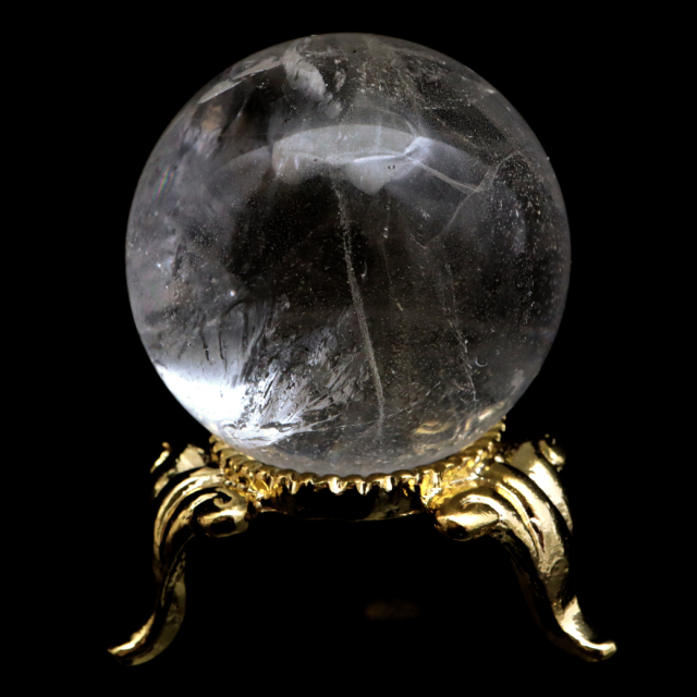 レムリアンシード 水晶 丸玉 台座付き ブラジル バイーア州 アレグレ産 1点もの 虹入り レインボー 天然石 証明書付き ヒーリング
