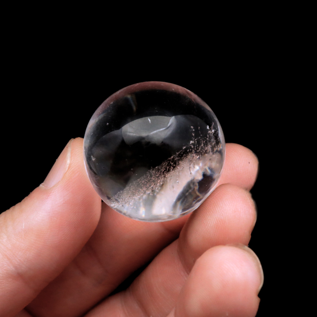 レムリアンシード 水晶 丸玉 台座付き ブラジル バイーア州 アレグレ産 1点もの 虹入り レインボー 天然石 証明書付き ヒーリング