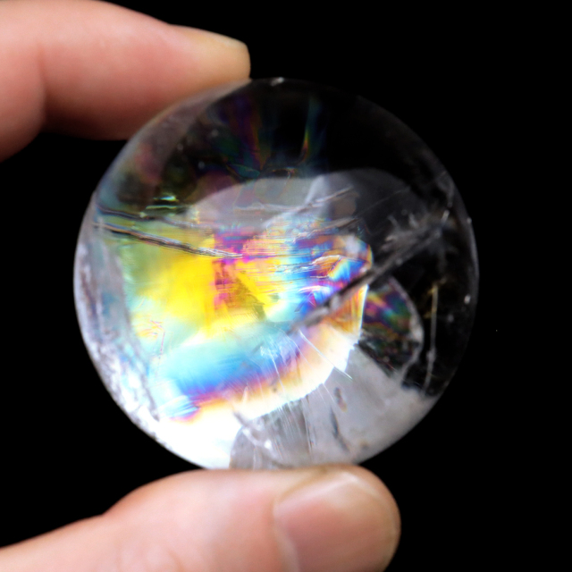 レムリアンシード 水晶 丸玉 台座付き ブラジル バイーア州 セントセ産 1点もの 虹入り レインボー 天然石 証明書付き ヒーリング