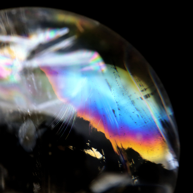 レムリアンシード 水晶 丸玉 台座付き ブラジル バイーア州 セントセ産 1点もの 虹入り レインボー 天然石 証明書付き ヒーリング