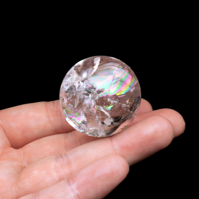 レムリアンシード 水晶 丸玉 台座付き ブラジル バイーア州 セントセ産 1点もの 虹入り レインボー 天然石 証明書付き ヒーリング