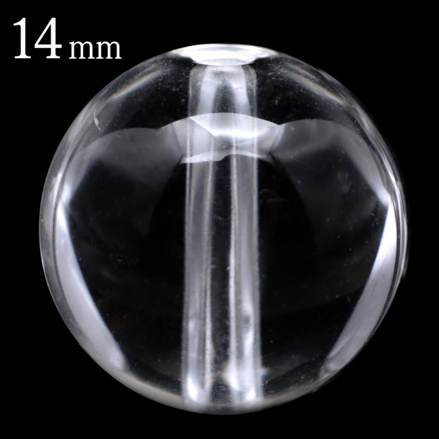 水晶 粒売り 1粒 ビーズ 14mm AAA 透明 クリスタルクォーツ アクセサリー パーツ ハンドメイド 手作り
