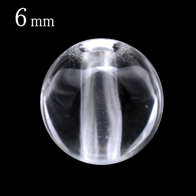 水晶 粒売り 1粒 ビーズ 6mm AAA 透明 クリスタルクォーツ アクセサリー パーツ ハンドメイド 手作り