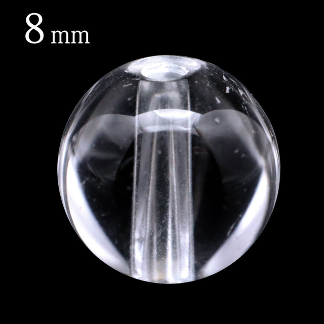 水晶 粒売り 1粒 ビーズ 8mm AAA 透明 クリスタルクォーツ アクセサリー パーツ ハンドメイド 手作り