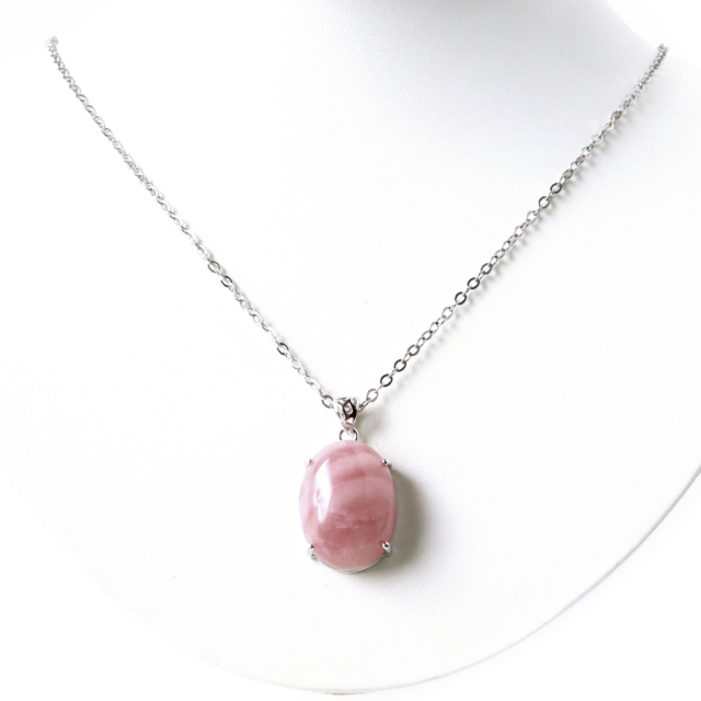 ディープ ローズクォーツ ネックレス 天然石 ペンダント マダガスカル産 Silver925 1点物